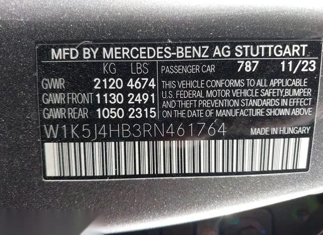 W1K5J4HB3RN461764 2024 2024 Mercedes-Benz Cla 250 Coupe- 4M 9