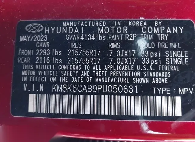 KM8K6CAB9PU050631 2023 2023 Hyundai Kona- Sel 9