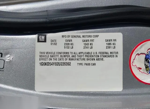 1G6KD54Y82U226392 2002 2002 Cadillac Deville- Standard 9