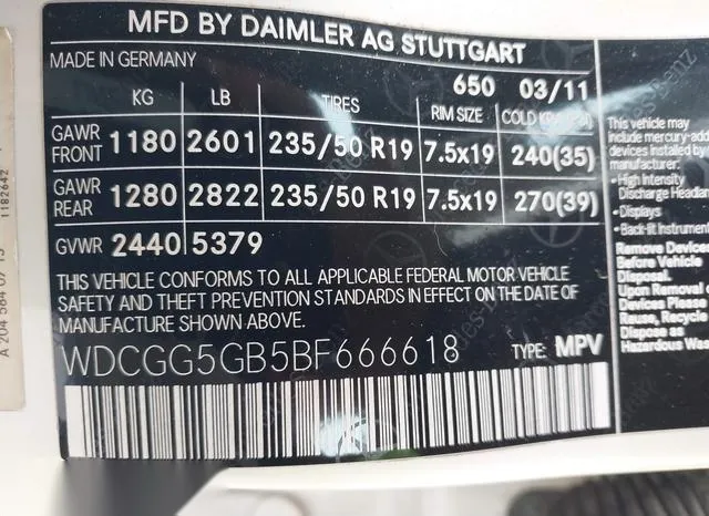 WDCGG5GB5BF666618 2011 2011 Mercedes-Benz GLK 350 9