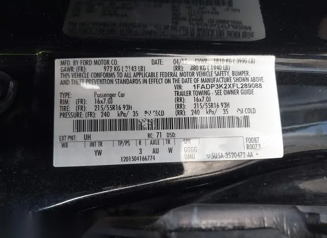 1FADP3K2XFL289088 2015 2015 Ford Focus- SE 9