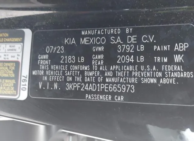 3KPF24AD1PE665973 2023 2023 KIA Forte- Lxs 9