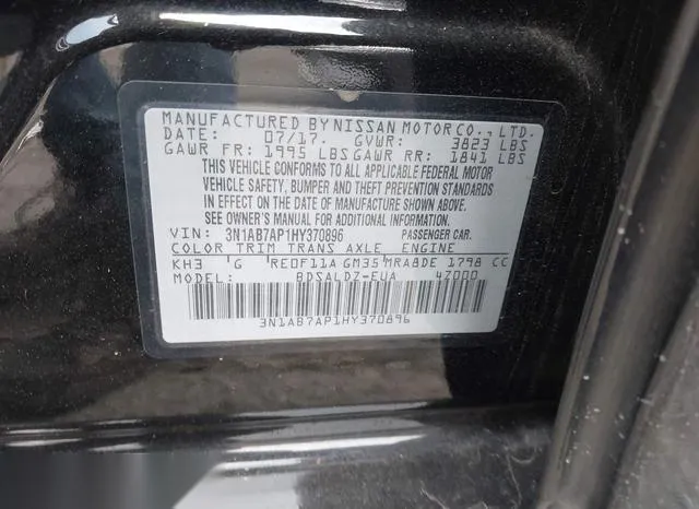 3N1AB7AP1HY370896 2017 2017 Nissan Sentra- SV 9