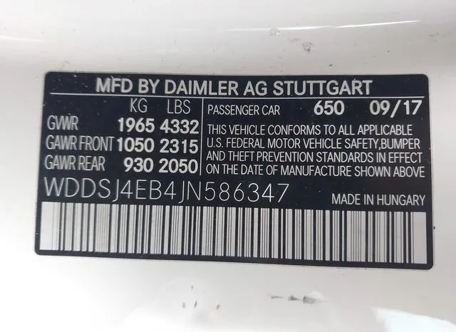 WDDSJ4EB4JN586347 2018 2018 Mercedes-Benz CLA 250 9