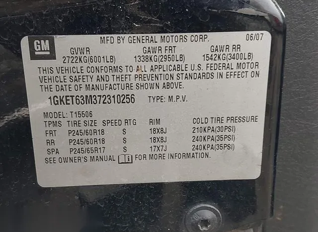 1GKET63M372310256 2007 2007 GMC Envoy- Denali 9