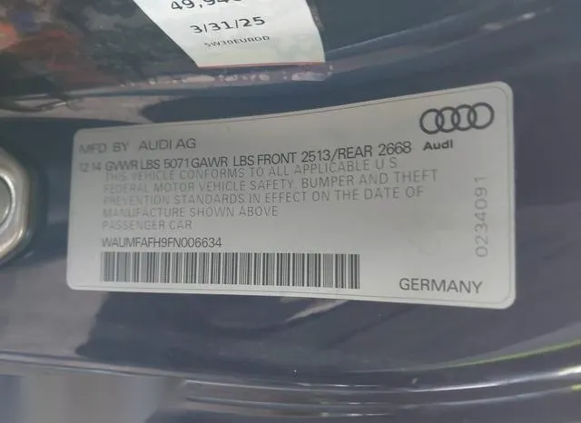 WAUMFAFH9FN006634 2015 2015 Audi A5- 2-0T Premium 9