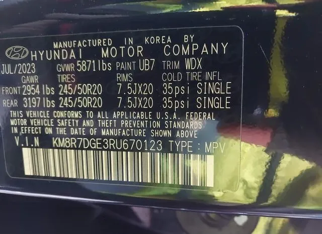 KM8R7DGE3RU670123 2024 2024 Hyundai Palisade- Calligraphy 9