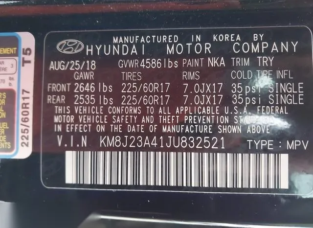 KM8J23A41JU832521 2018 2018 Hyundai Tucson- SE 9