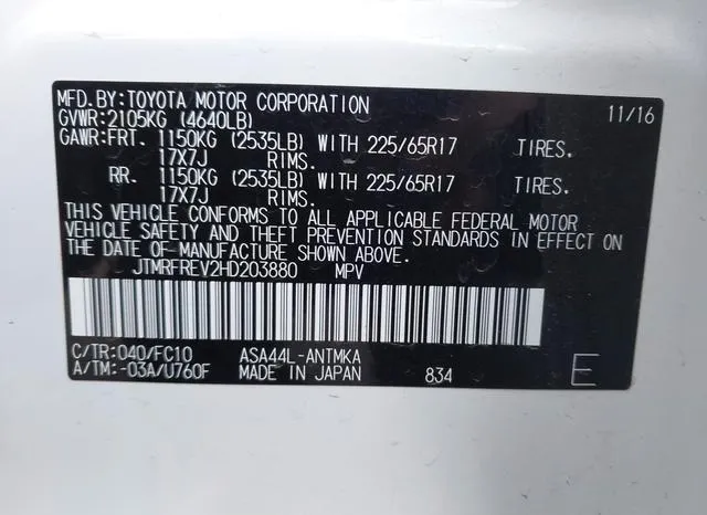 JTMRFREV2HD203880 2017 2017 Toyota RAV4- Xle 9