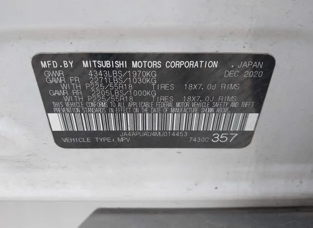 JA4APUAU4MU014453 2021 2021 Mitsubishi Outlander- Sport 2-0 9