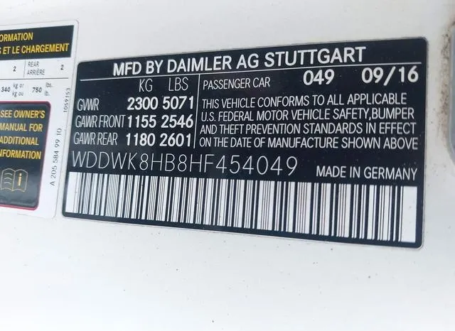 WDDWK8HB8HF454049 2017 2017 Mercedes-Benz AMG C 63- S 9