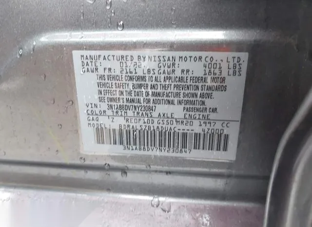 3N1AB8DV7NY230847 2022 2022 Nissan Sentra- Sr Xtronic Cvt 9