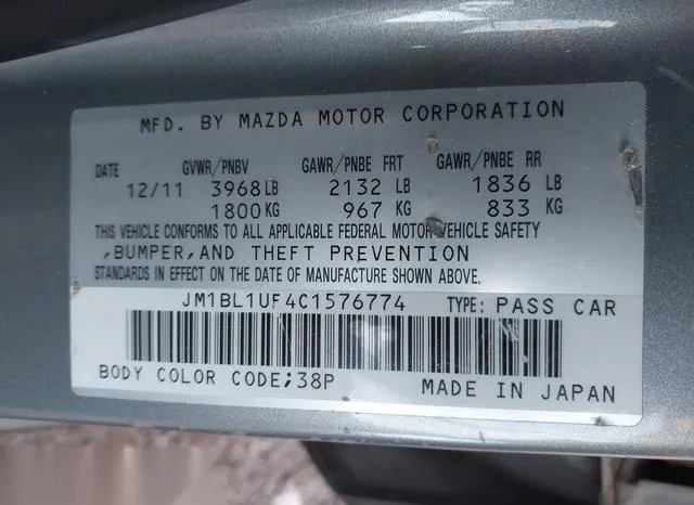 JM1BL1UF4C1576774 2012 2012 Mazda 3- I Sport 9