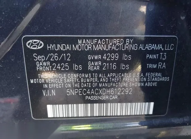 5NPEC4ACXDH612292 2013 2013 Hyundai Sonata- Limited 9