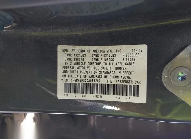 1HGCR2F52DA061207 2013 2013 Honda Accord- Sport 9