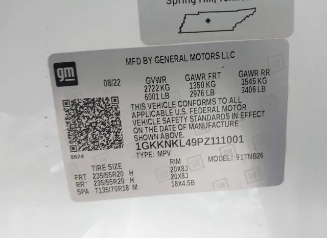 1GKKNKL49PZ111001 2023 2023 GMC Acadia- Fwd Sle 9