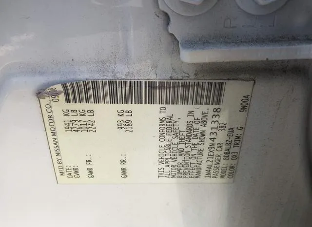 1N4AL21EX9N431338 2009 2009 Nissan Altima- 2-5 S 9