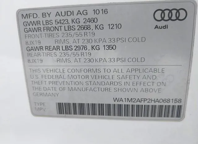 WA1M2AFP2HA068158 2017 2017 Audi Q5- 2-0T Premium 9