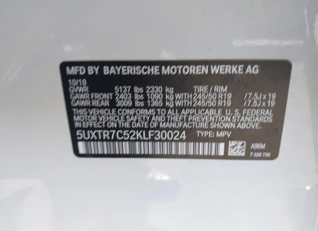 5UXTR7C52KLF30024 2019 2019 BMW X3- Sdrive30I 9