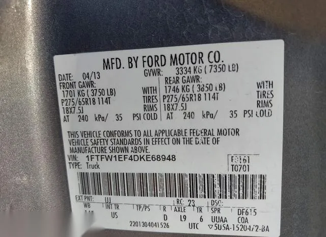 1FTFW1EF4DKE68948 2013 2013 Ford F-150- Xlt 9