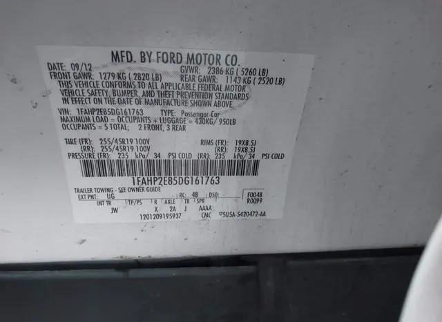 1FAHP2E85DG161763 2013 2013 Ford Taurus- Sel 9