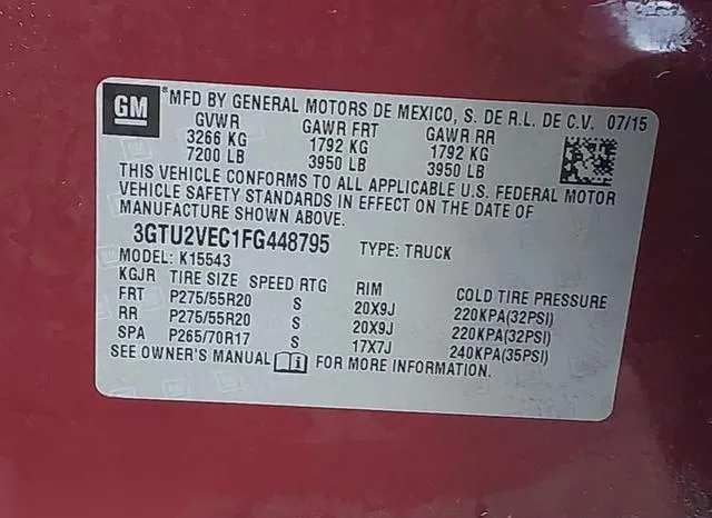 3GTU2VEC1FG448795 2015 2015 GMC Sierra- 1500 Slt 9