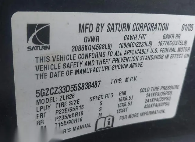 5GZCZ33D55S838487 2005 2005 Saturn Vue- 4 Cyl 9