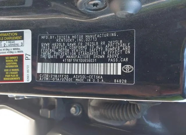 4T1BF1FK1DU656031 2013 2013 Toyota Camry- SE 9