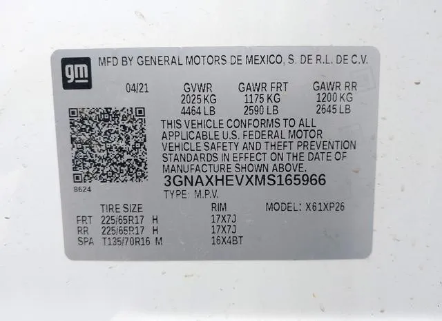 3GNAXHEVXMS165966 2021 2021 Chevrolet Equinox- Fwd Ls 9