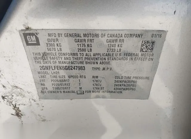 2GNFLFEK6G6247983 2016 2016 Chevrolet Equinox- LT 9