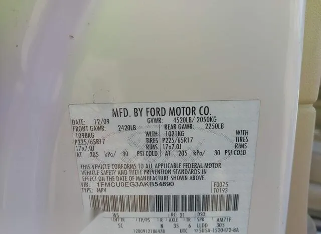 1FMCU0EG3AKB54890 2010 2010 Ford Escape- Limited 9