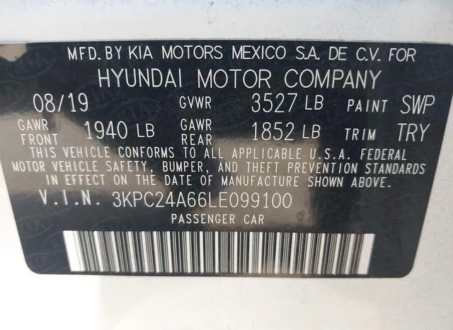 3KPC24A66LE099100 2020 2020 Hyundai Accent- SE 9