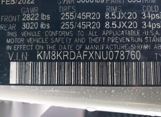 KM8KRDAFXNU078760 2022 2022 Hyundai Ioniq 5- Limited 9