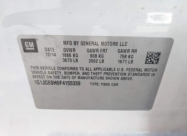 1G1JC6SH6F4155339 2015 2015 Chevrolet Sonic- Lt Auto 9