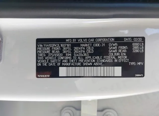 YV4102PK2L1607181 2020 2020 Volvo XC90- T5 Momentum 7 Passe 9