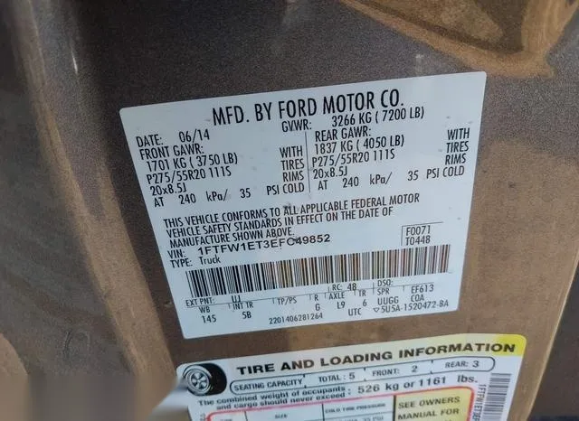 1FTFW1ET3EFC49852 2014 2014 Ford F-150- FX4 9