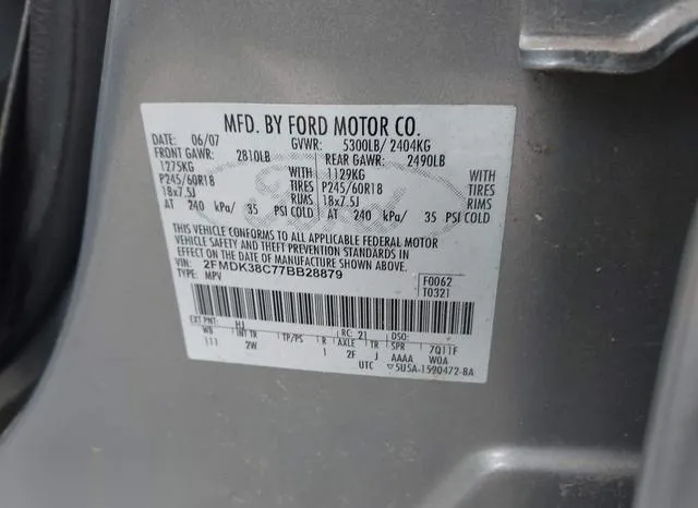 2FMDK38C77BB28879 2007 2007 Ford Edge- Sel 9