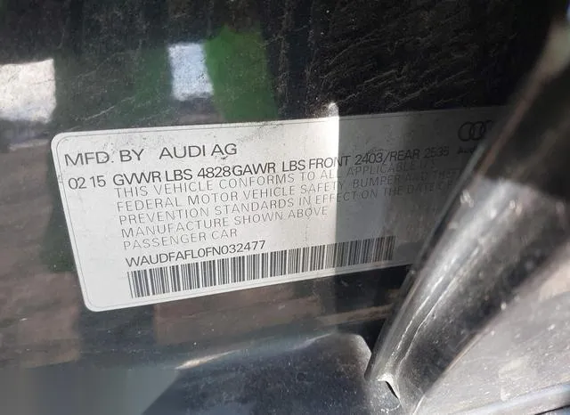 WAUDFAFL0FN032477 2015 2015 Audi A4- 2-0T Premium 9