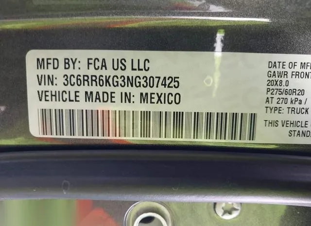 3C6RR6KG3NG307425 2022 2022 RAM 1500- Classic Tradesman  4X 9