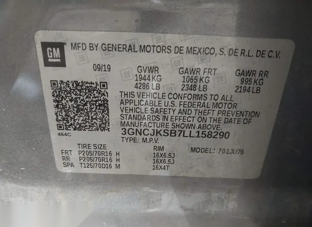 3GNCJKSB7LL158290 2020 2020 Chevrolet Trax- Fwd Ls 9