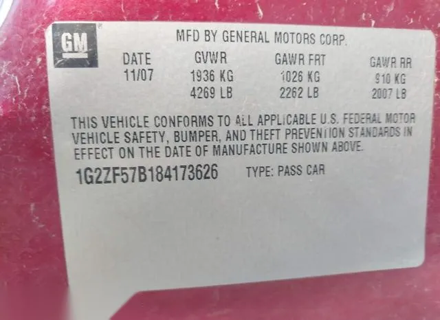 1G2ZF57B184173626 2008 2008 Pontiac G6- Value Leader 9