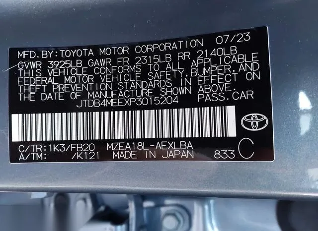 JTDB4MEEXP3015204 2023 2023 Toyota Corolla- LE 9