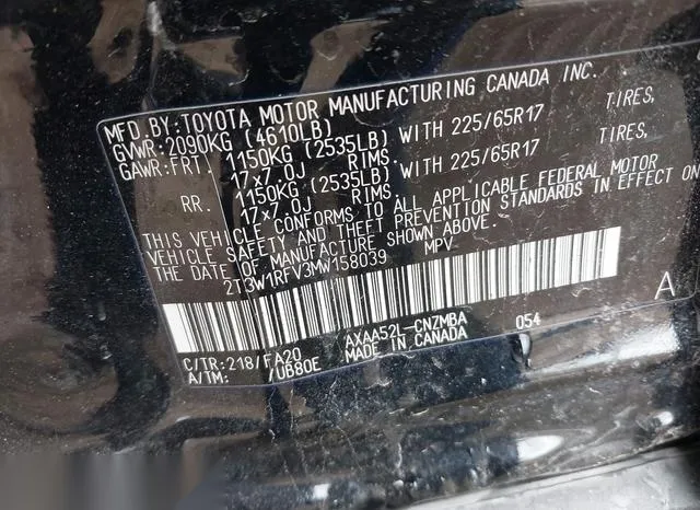 2T3W1RFV3MW158039 2021 2021 Toyota RAV4- Xle 9