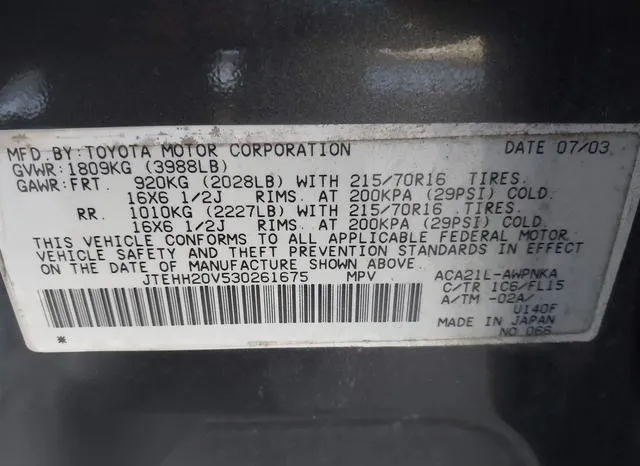 JTEHH20V530261675 2003 2003 Toyota RAV4 9