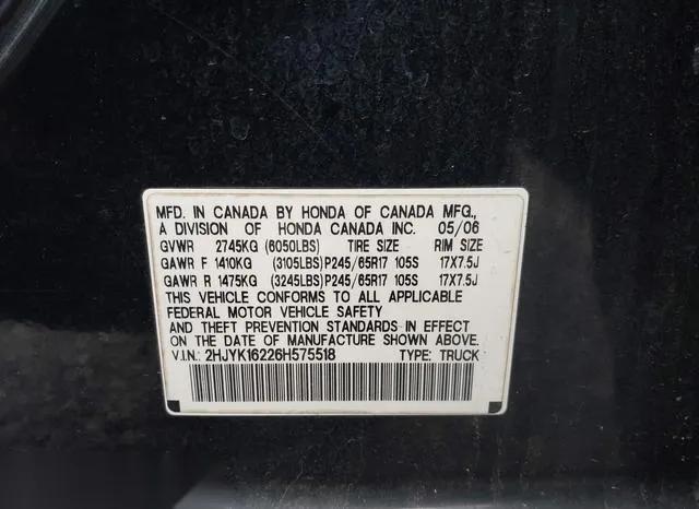 2HJYK16226H575518 2006 2006 Honda Ridgeline- RT 9