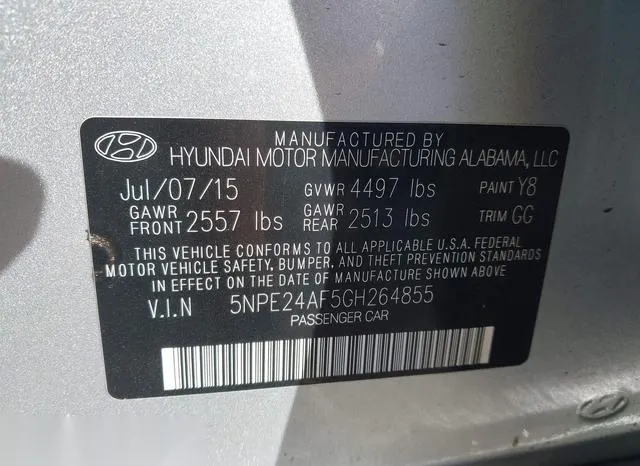 5NPE24AF5GH264855 2016 2016 Hyundai Sonata- SE 9