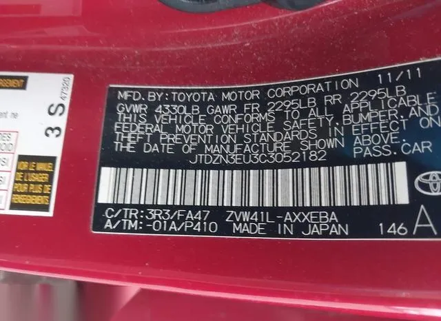 JTDZN3EU3C3052182 2012 2012 Toyota Prius- V Three 9