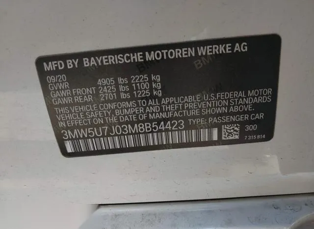 3MW5U7J03M8B54423 2021 2021 BMW 3 Series- M340I 9