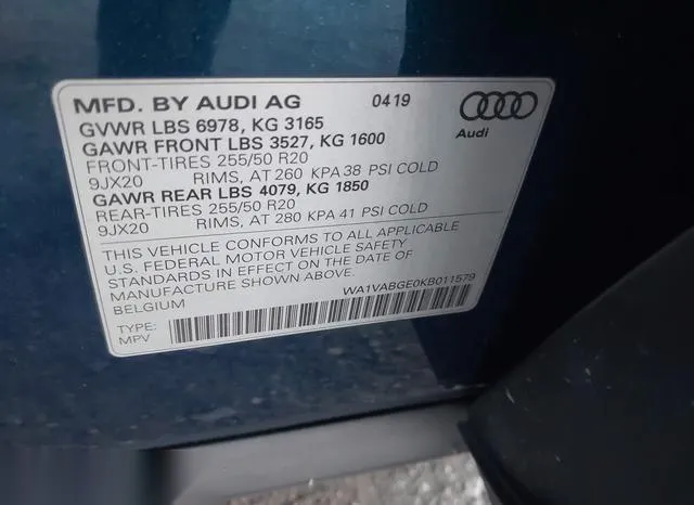 WA1VABGE0KB011579 2019 2019 Audi E-Tron- Premium Plus 9