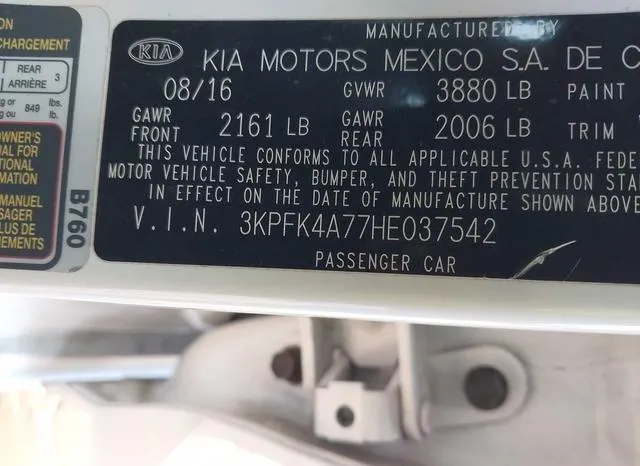 3KPFK4A77HE037542 2017 2017 KIA Forte- LX 9